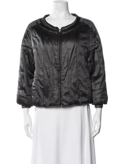 Pre-owned Prada Vintage 2007 Bomber Jacket In Gray