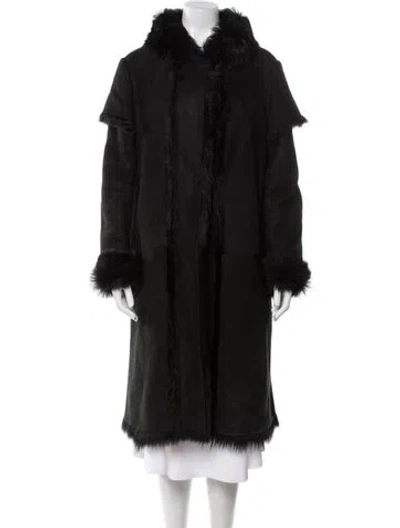 Pre-owned Prada Vintage 2007 Fur Coat In Black