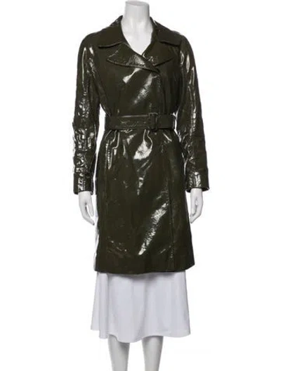 Pre-owned Prada Vintage 2007 Trench Coat In Green
