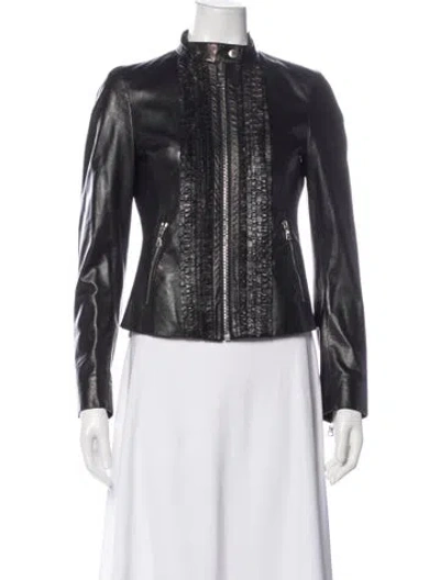 Pre-owned Prada Vintage 2008 Biker Jacket In Black