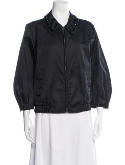 Pre-owned Prada Vintage 2008 Bomber Jacket In Black
