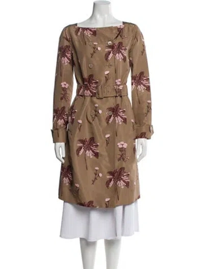 Pre-owned Prada Vintage 2008 Trench Coat In Neutral