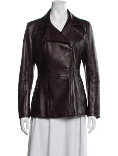 Pre-owned Prada Vintage 2009 Biker Jacket In Brown