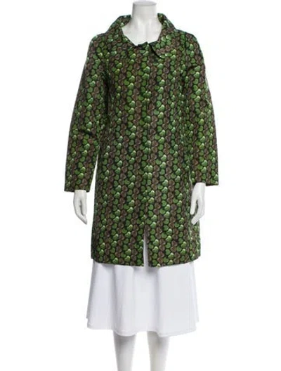 Pre-owned Prada Vintage 2009 Faux Fur Coat In Green