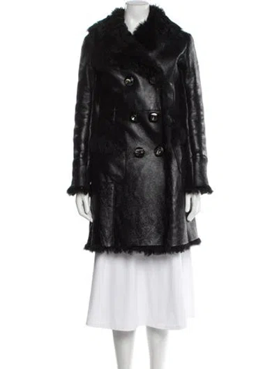 Pre-owned Prada Vintage 2009 Fur Coat In Black
