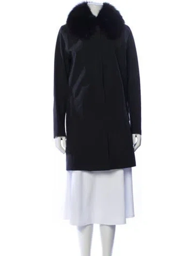 Pre-owned Prada Vintage 2009 Fur Coat In Black