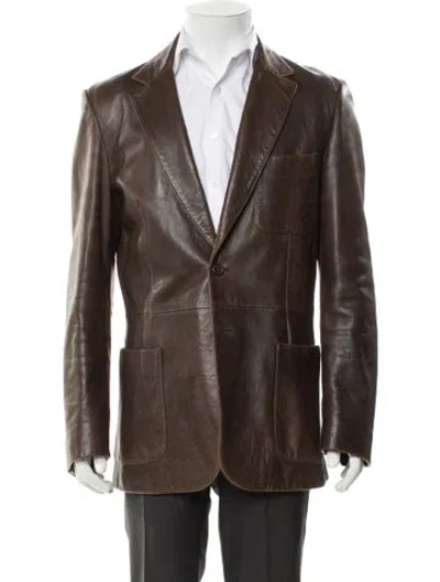Pre-owned Prada Vintage 2009 Moto Jacket In Brown