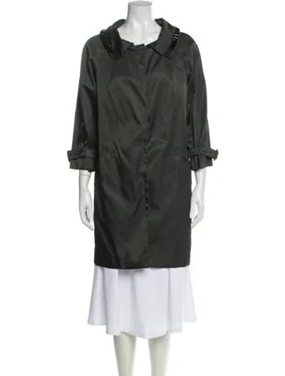 Pre-owned Prada Vintage 2009 Trench Coat In Green