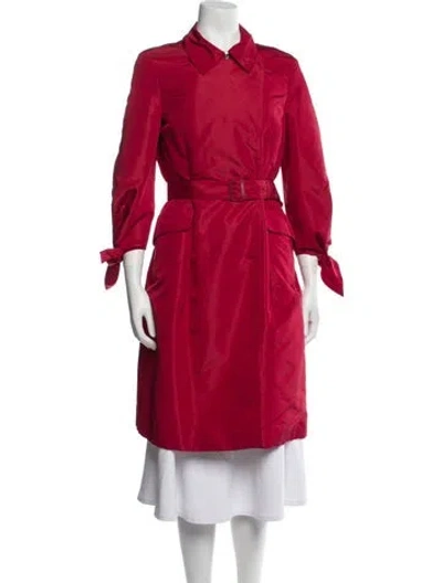 Pre-owned Prada Vintage 2009 Trench Coat In Red
