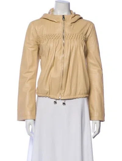 Pre-owned Prada Vintage 2010 Biker Jacket In Neutral