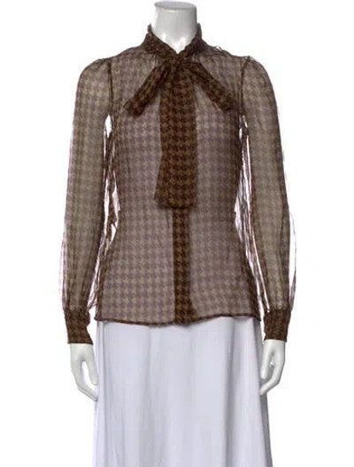 Pre-owned Prada Vintage 2010 Blouse In Brown