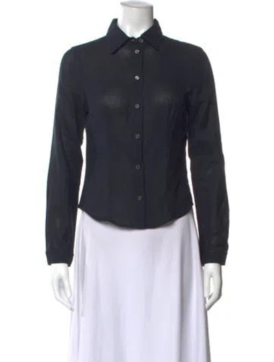 Pre-owned Prada Vintage 2010 Button-up Top In Blue