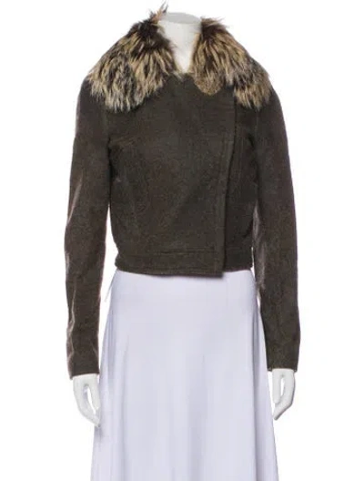 Pre-owned Prada Vintage 2010 Fur Jacket In Neutral
