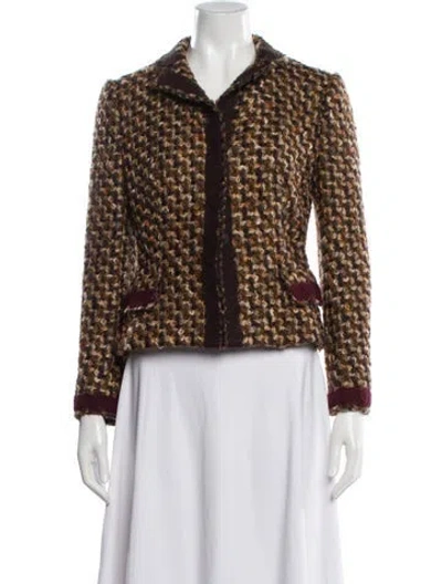 Pre-owned Prada Vintage 2010 Jacket In Brown/burgundy