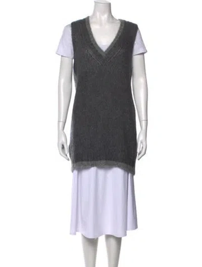 Pre-owned Prada Vintage 2010 Sweater Vest In Gray