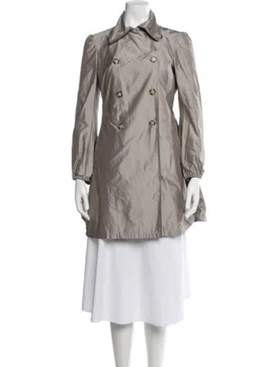 Pre-owned Prada Vintage 2010 Trench Coat In Gray