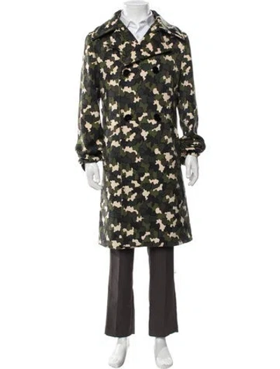 Pre-owned Prada Vintage 2010 Trench Coat In Green