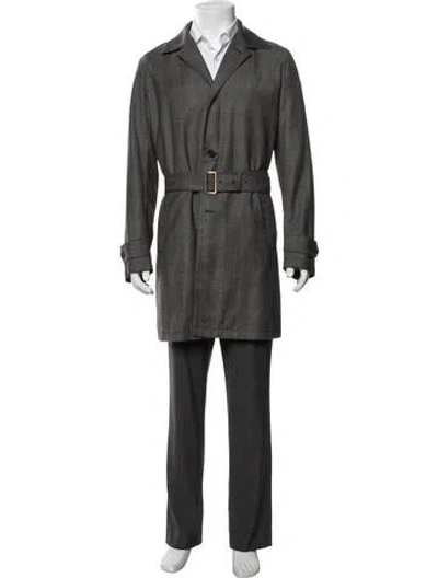 Pre-owned Prada Vintage 2010 Trench Coat In Grey