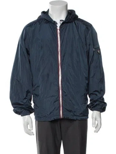 Pre-owned Prada Vintage 2010 Windbreaker In Blue