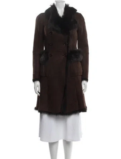 Pre-owned Prada Vintage 2011 Fur Coat In Brown