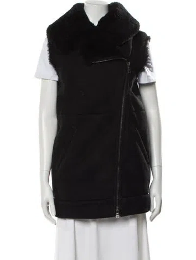 Pre-owned Prada Vintage 2011 Fur Vest In Black