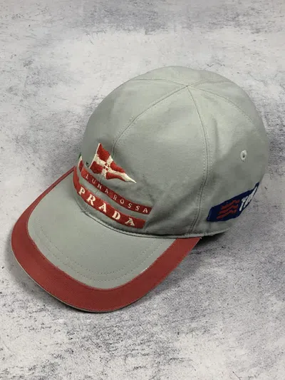 Pre-owned Prada Vintage 90's  Luna Rossa Yachting Alice Tim Cap In Gray