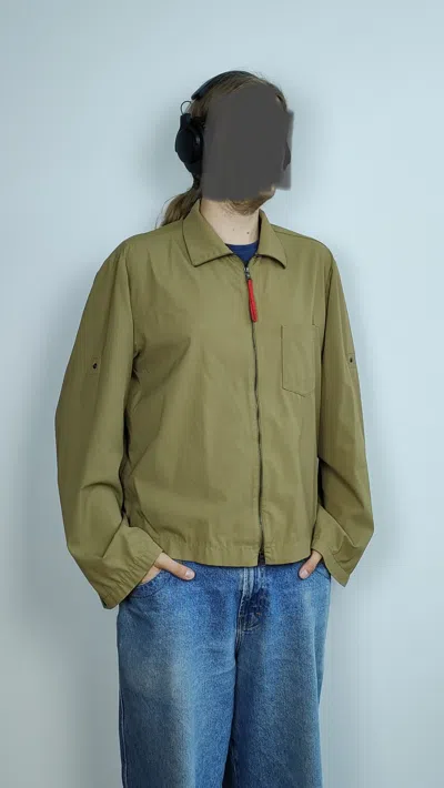 Pre-owned Prada Vintage 90's  Sport Khaki Nylon Jacket In Green