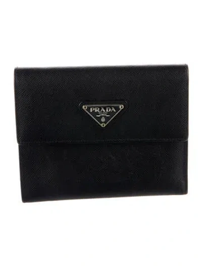 Pre-owned Prada Vintage Bifold Wallet In Black