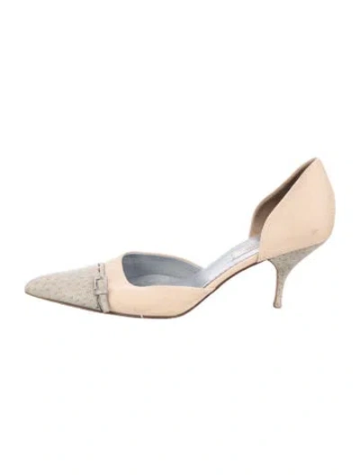 Pre-owned Prada Vintage Canvas D'orsay Pumps