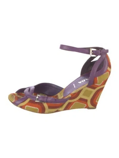Pre-owned Prada Vintage Canvas Pumps In Yellow