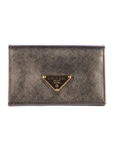 Pre-owned Prada Vintage Card Holder In Gold