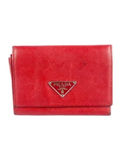 Pre-owned Prada Vintage Card Holder In Red