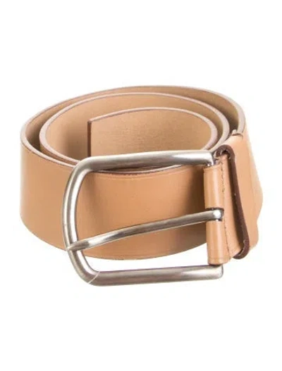 Pre-owned Prada Vintage City Calf Leather Waist Belt In Neutral