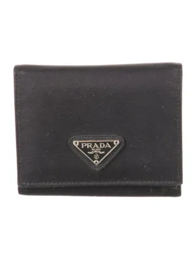 Pre-owned Prada Vintage Compact Wallet In Black