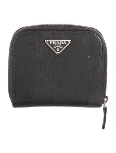 Pre-owned Prada Vintage Compact Wallet In Black