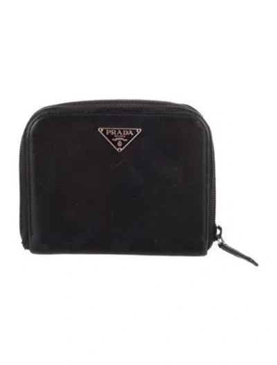 Pre-owned Prada Vintage Compact Wallet In Black
