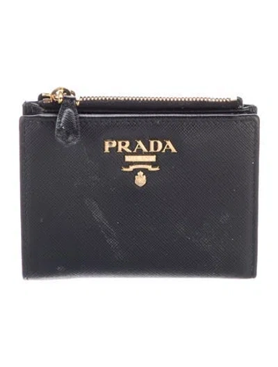 Pre-owned Prada Vintage Compact Wallet In Black