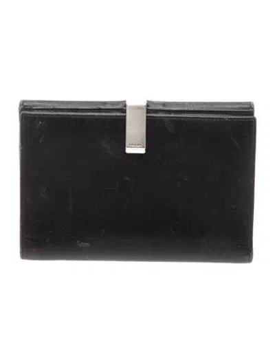 Pre-owned Prada Vintage Compact Wallet In Black