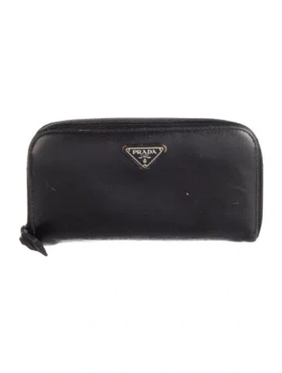 Pre-owned Prada Vintage Continental Wallet In Black