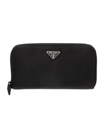 Pre-owned Prada Vintage Continental Wallet In Black