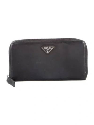 Pre-owned Prada Vintage Continental Wallet In Black