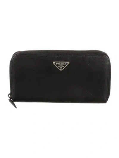 Pre-owned Prada Vintage Continental Wallet In Black