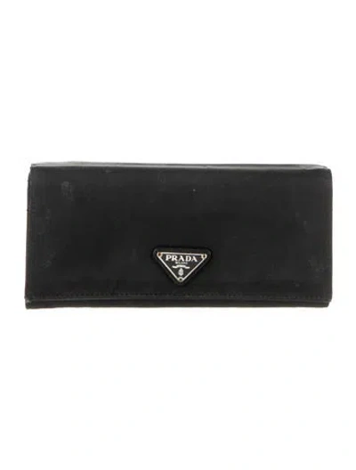 Pre-owned Prada Vintage Continental Wallet In Black