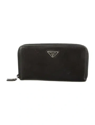 Pre-owned Prada Vintage Continental Wallet In Black