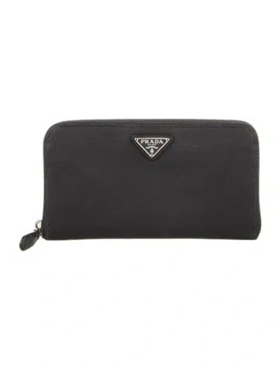 Pre-owned Prada Vintage Continental Wallet In Black