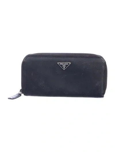 Pre-owned Prada Vintage Continental Wallet In Black