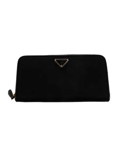 Pre-owned Prada Vintage Continental Wallet In Black