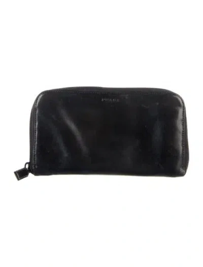 Pre-owned Prada Vintage Continental Wallet In Black