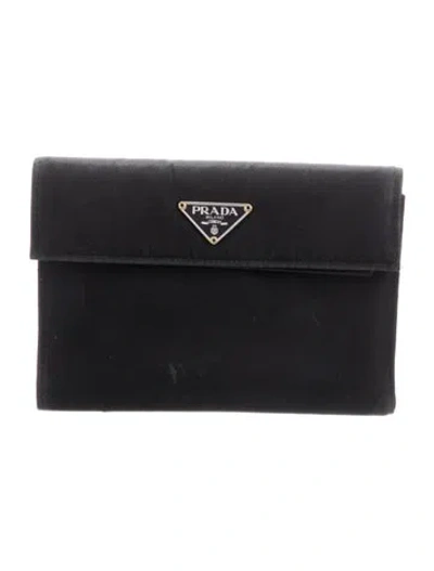 Pre-owned Prada Vintage Continental Wallet In Black