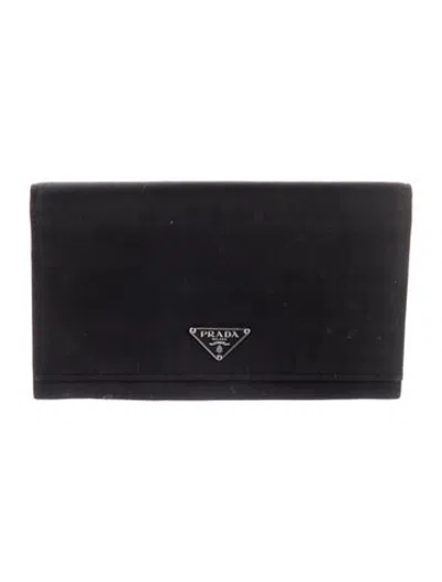 Pre-owned Prada Vintage Continental Wallet In Black